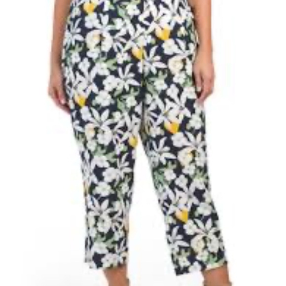 Cynthia Rowley Pants - Cynthia Rowley Black Floral Cropped Pants